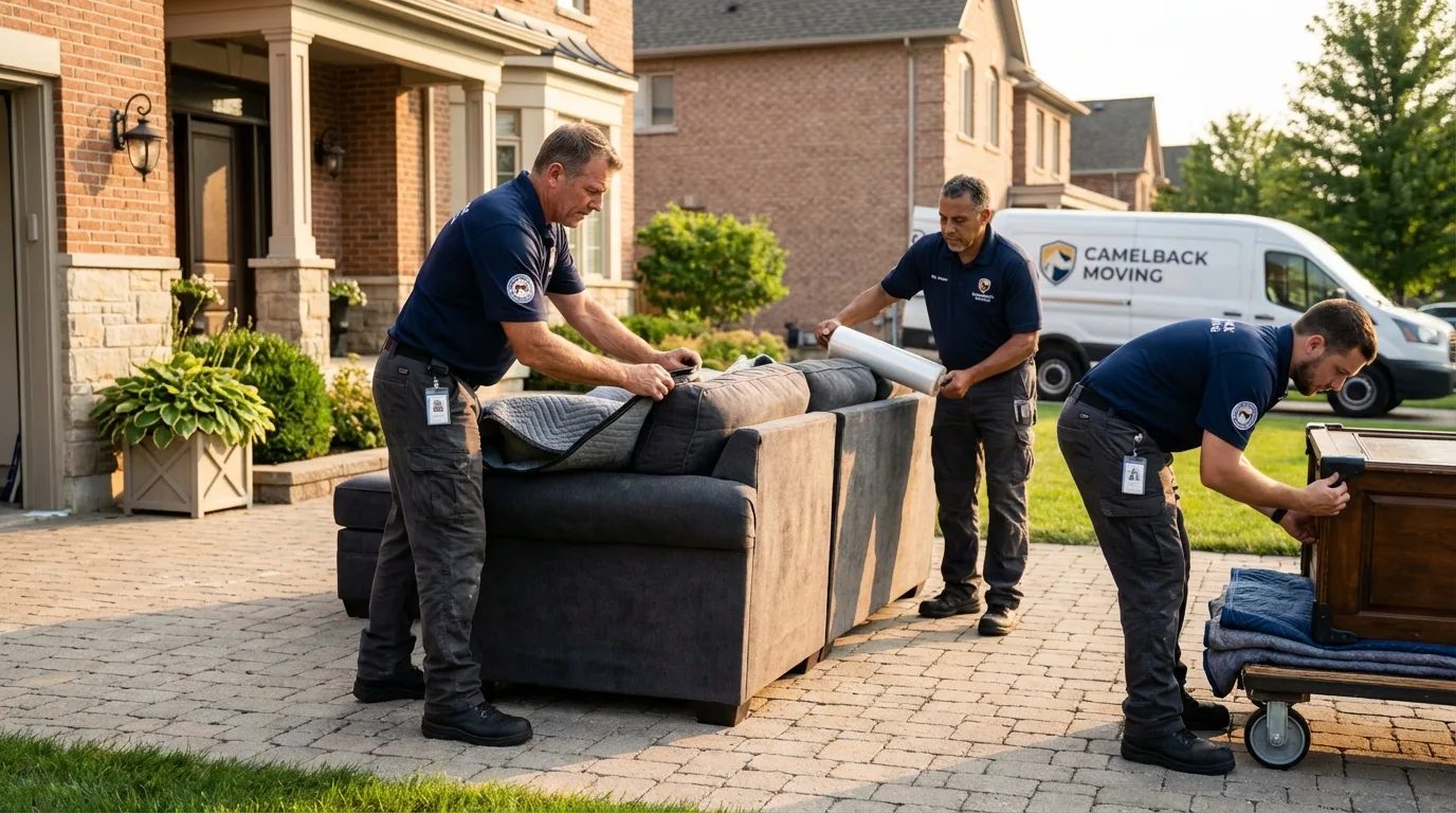 Large estate moving crew wrapping furniture in Price, UT